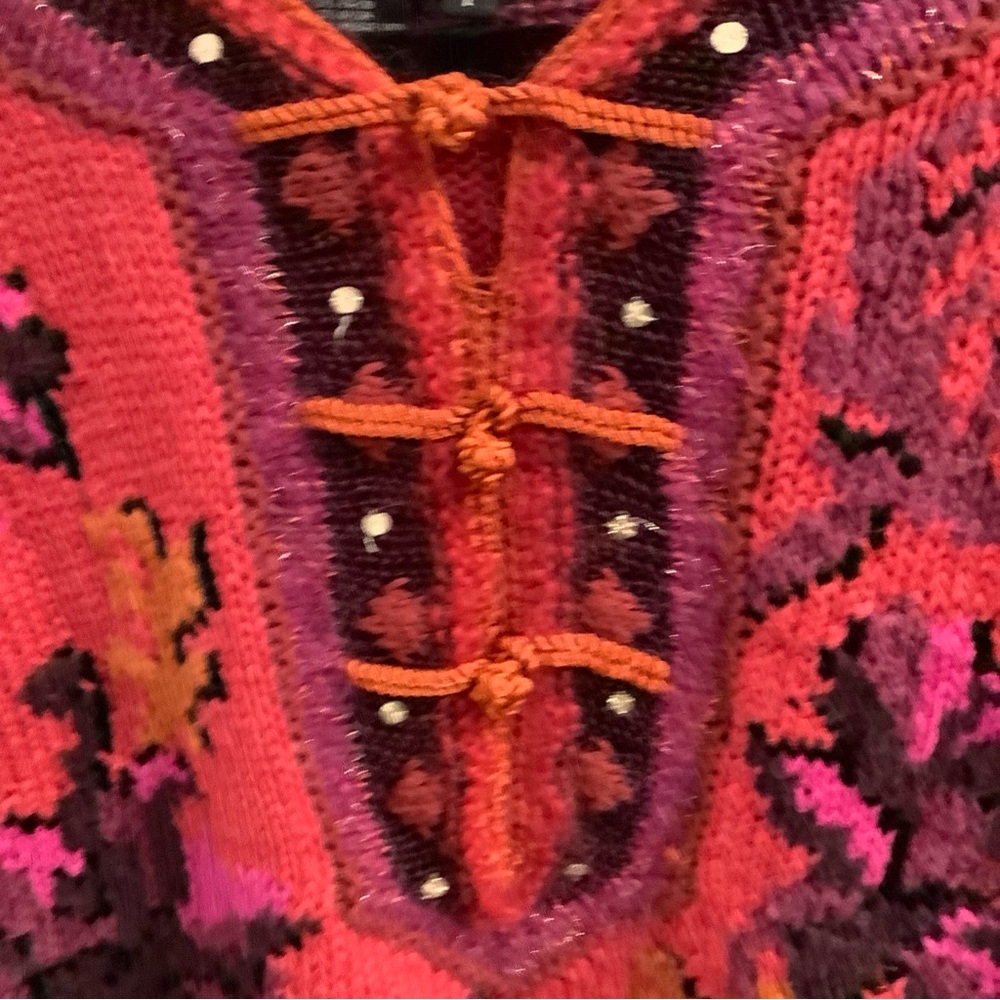 Carole Little Colorful Knit Pullover Sweater Petite Size 18.5” pit to pit